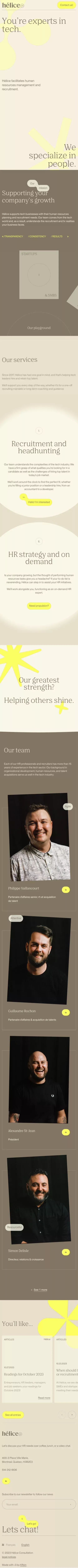 Recrutement et Stratégie RH | Helice mobile view
