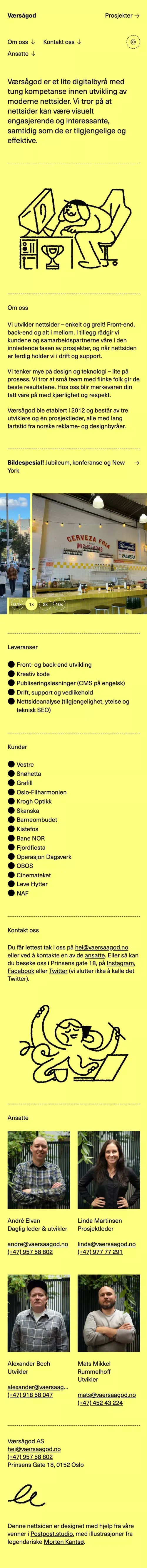 Fin, rask og tilgjengelig nettside? Værsågod! mobile view