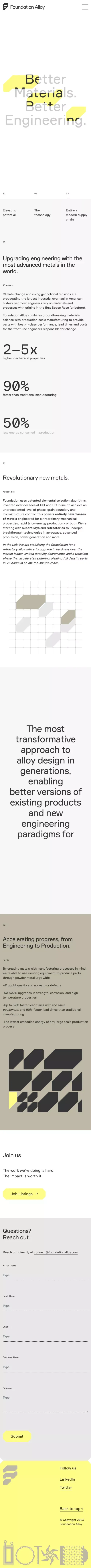 Foundation Alloy mobile view