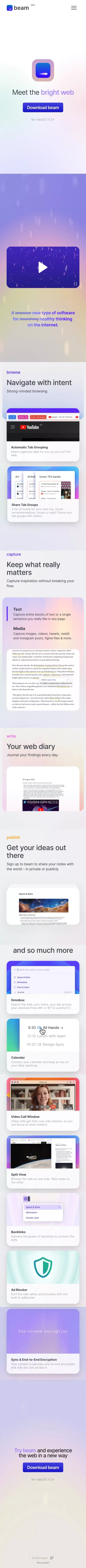 Meet the bright web – beam mobile view