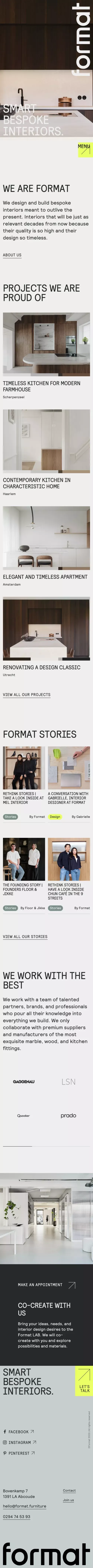 Format Furniture mobile view