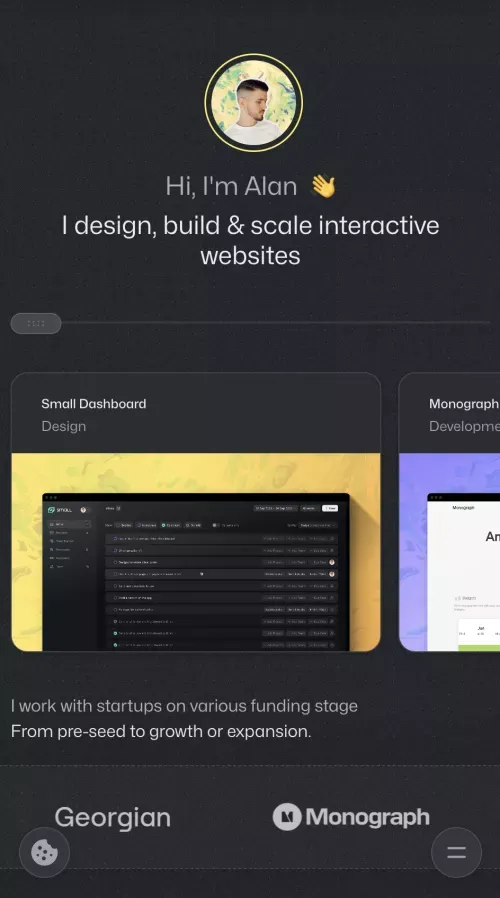 Alan Podemski | Product Designer & Webflow Expert mobile view