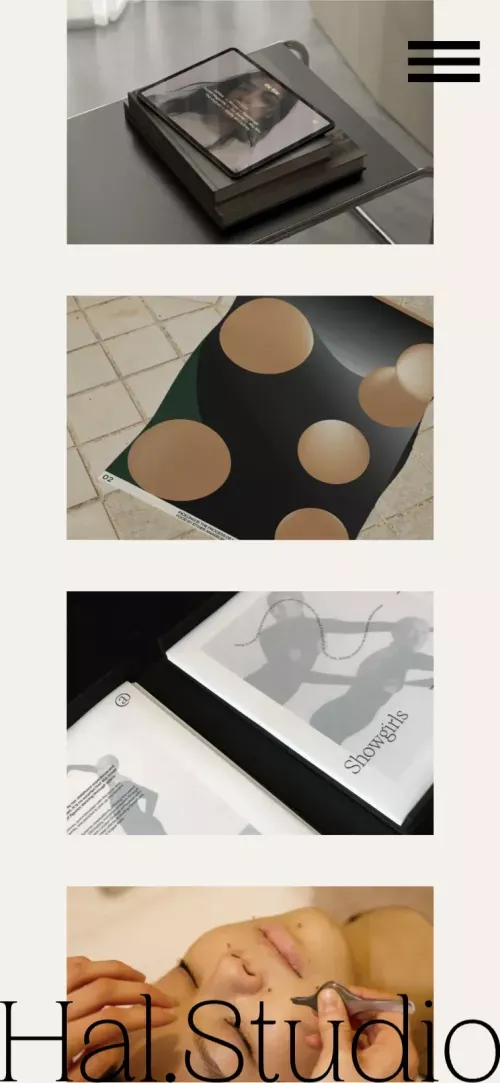 Hal.Studio - Graphic design and branding studio mobile view