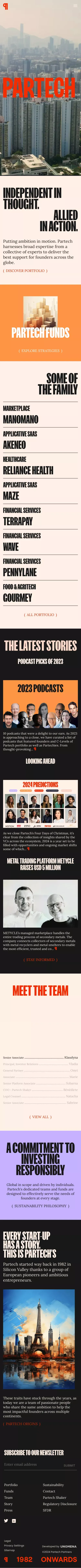 Partech mobile view