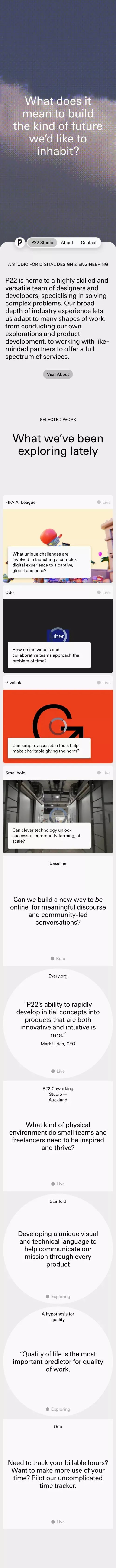 P22 Studio: Digital Design and Engineering mobile view