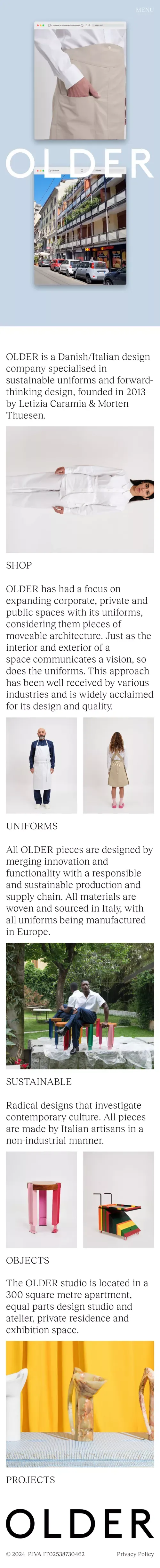 OLDER | Sustainable Uniforms | Bespoke | Service Wear mobile view