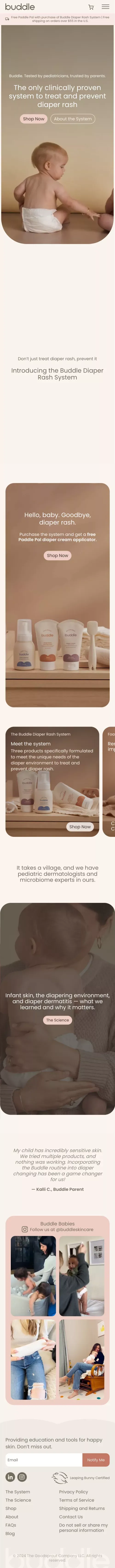 Buddle Skincare | The Clinically Proven Diaper Rash System mobile view