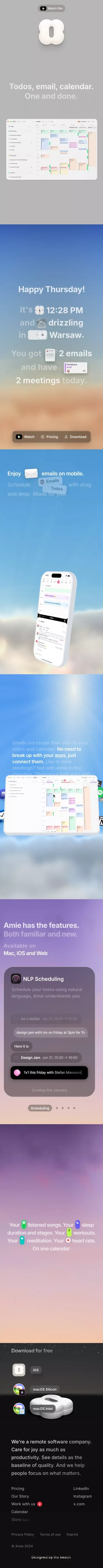 Amie mobile view