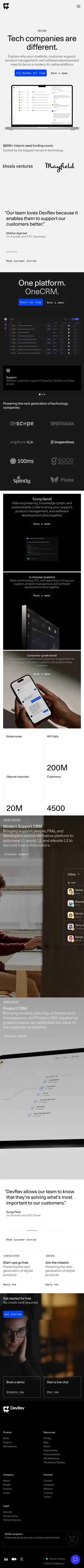 DevRev OneCRM mobile view
