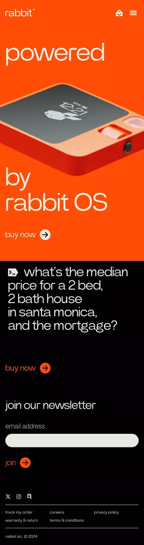 rabbit mobile view