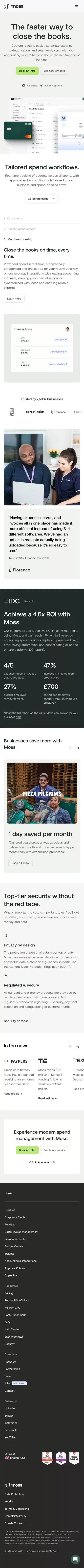 Moss: Spend smarter. mobile view