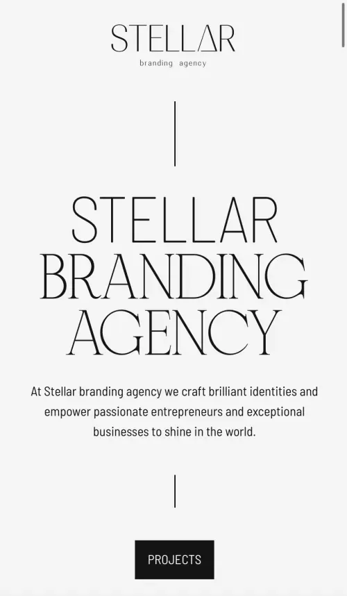 STELLAR | branding agency mobile view