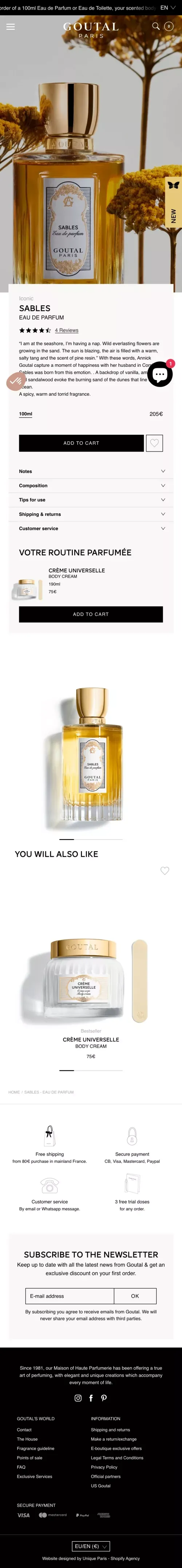 Sables Eau de Parfum - Oriental fragrance | Goutal Paris mobile view