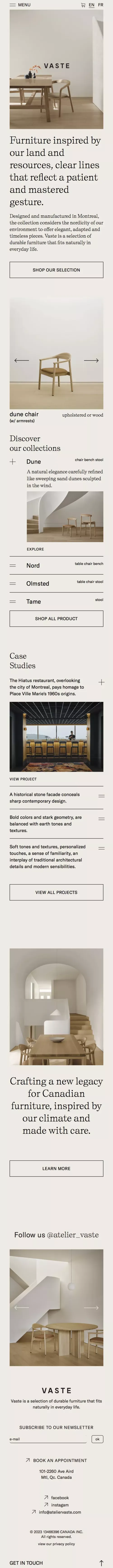 Atelier Vaste mobile view