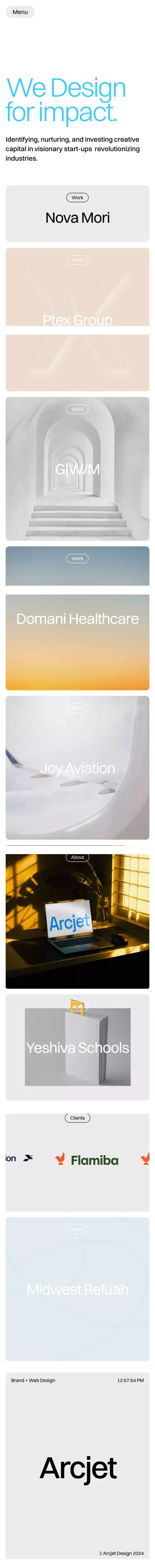 Arcjet Design mobile view