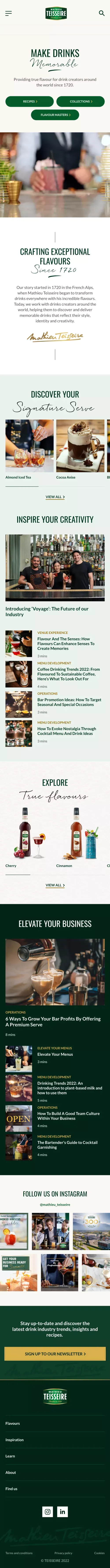 Syrups & Flavours | Make Memorable Drinks | Mathieu Teisseire mobile view