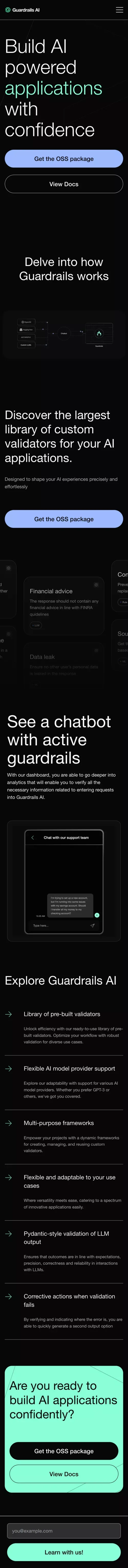 Guardrails AI mobile view