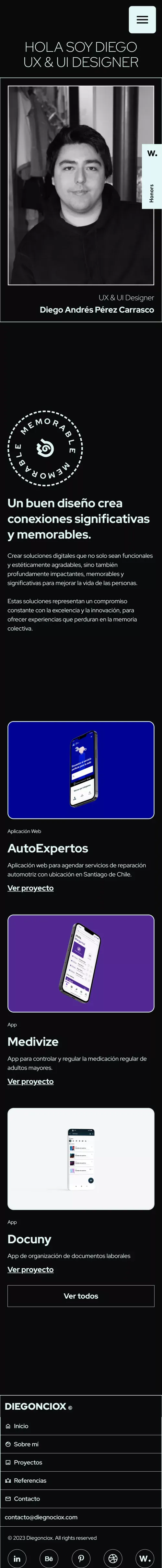 Diego Pérez - Diseñador de experiencias mobile view