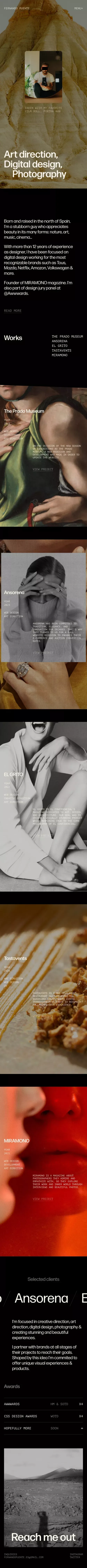 Fernando Puente — Art direction, design, photography mobile view