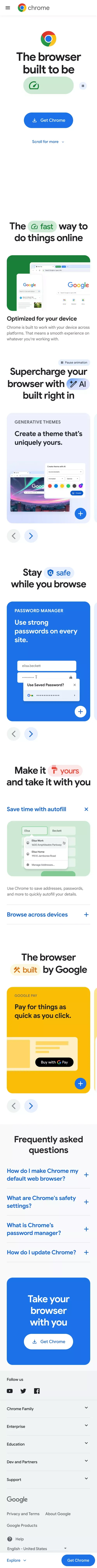 Google Chrome - The Fast & Secure Web Browser Built to be Yours mobile view