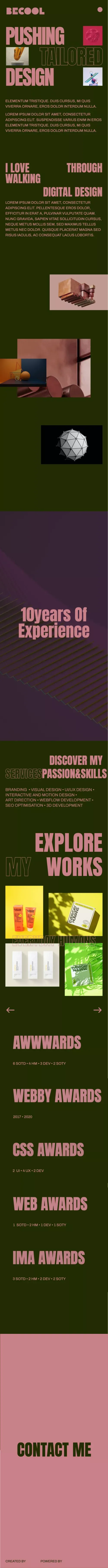 Be-cool - Webflow HTML website template mobile view