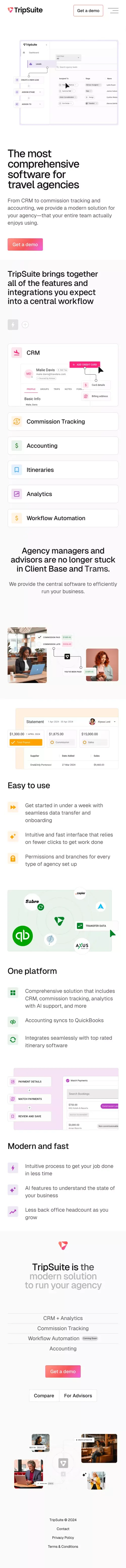 TripSuite mobile view