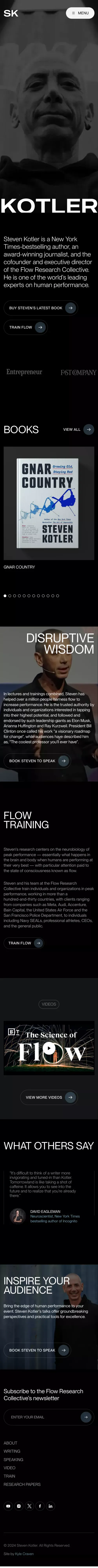 Steven Kotler: Author and Speaker mobile view