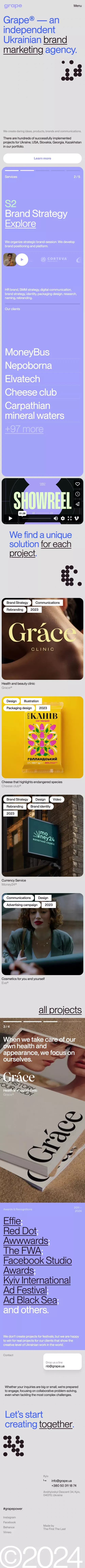 Grape agency mobile view