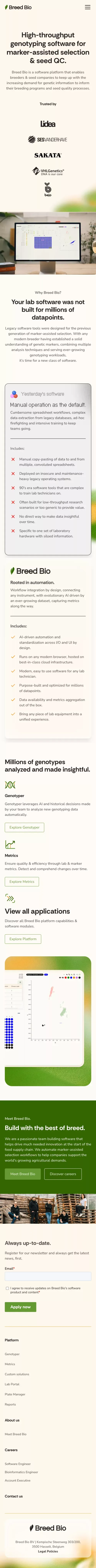 Breed Bio mobile view