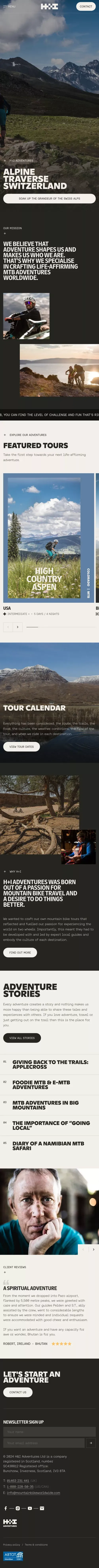 Award Winning Worldwide Mountain Bike Tours | H+I Adventures mobile view