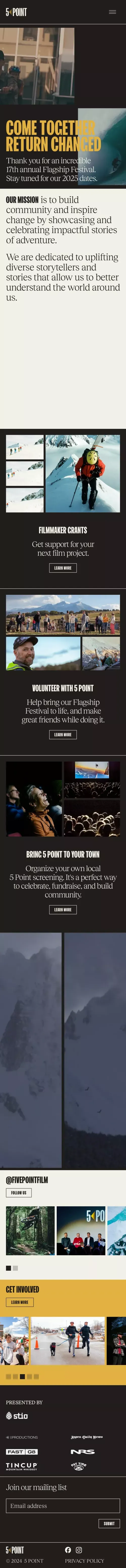 5Point Film Festival mobile view