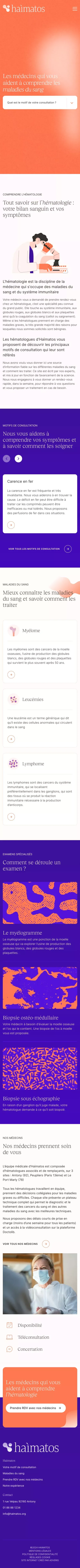 HAIMATOS - Centre d'hÃ©matologie Paris, MÃ©decins HÃ©matologues mobile view