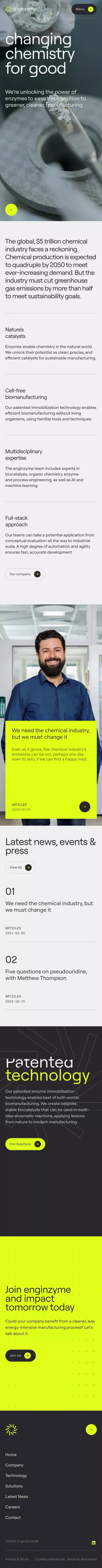 Enginzyme mobile view