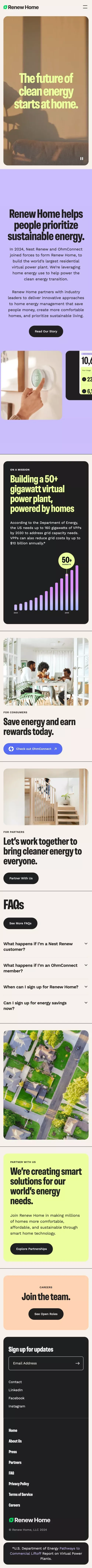 Renew Home | An energy management solution for modern homes mobile view