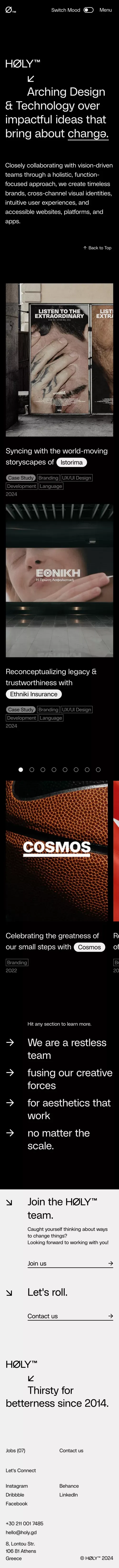 HØLY™ | 360° Branding Agency | Aesthetics that work. mobile view