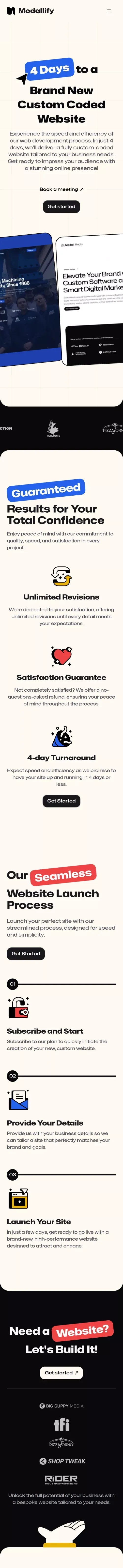 Modallify | Home mobile view