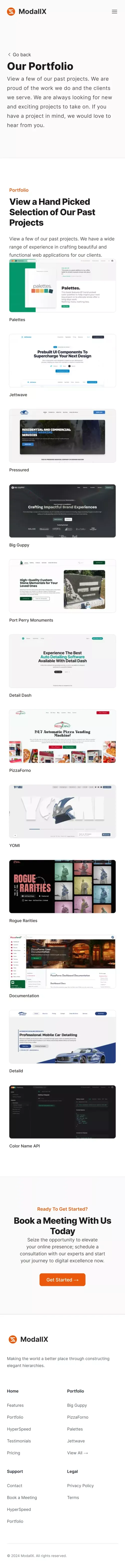 Our Work | ModallX mobile view