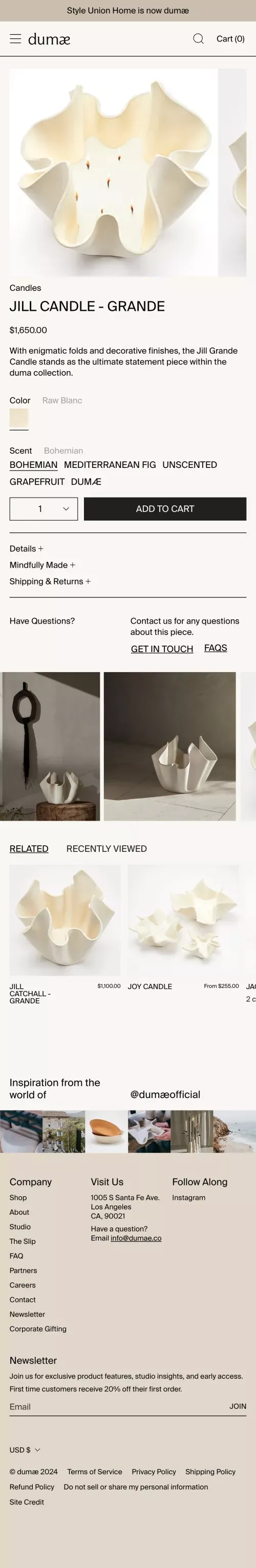 Jill Candle - Grande                  – dumæ mobile view