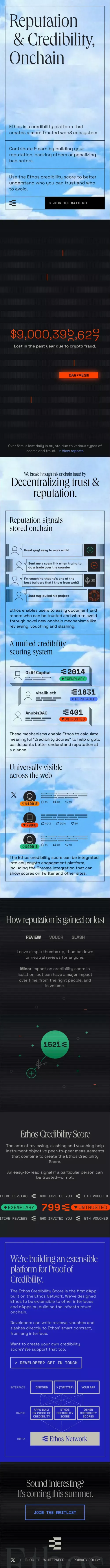 Ethos - A safer & more trusted on-chain crypto experience mobile view