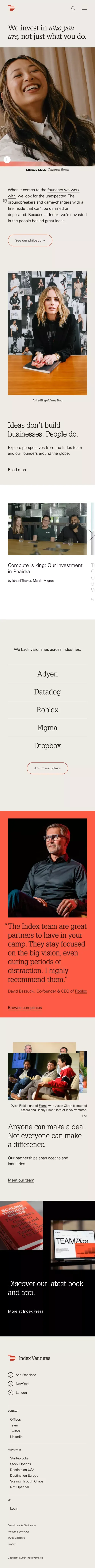 Index Ventures | Index Ventures mobile view