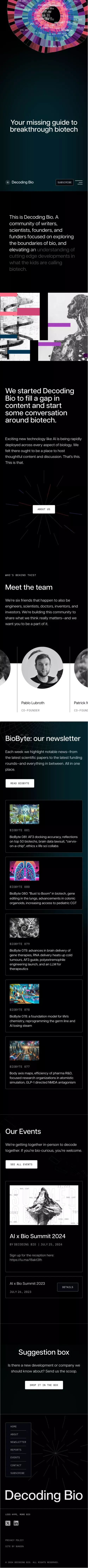 Decoding Bio mobile view