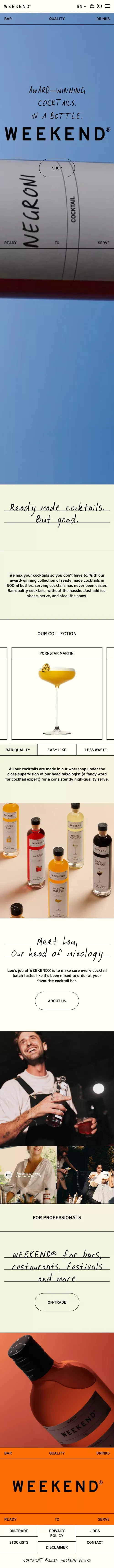 WEEKEND® | Ready Made Cocktails. But good. – WEEKEND® DRINKS mobile view