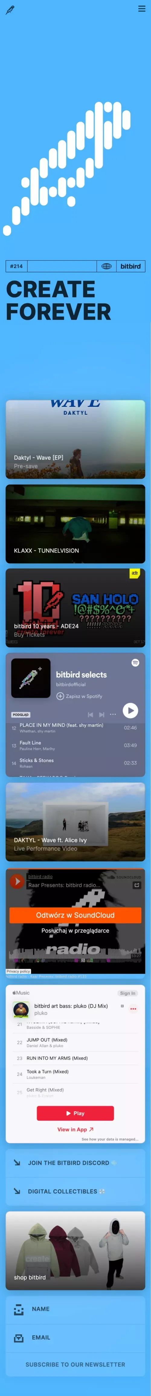 bitbird mobile view