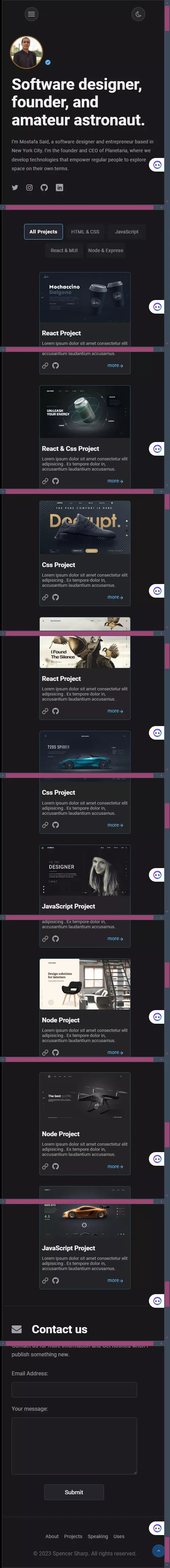 M.Said Portfolio mobile view