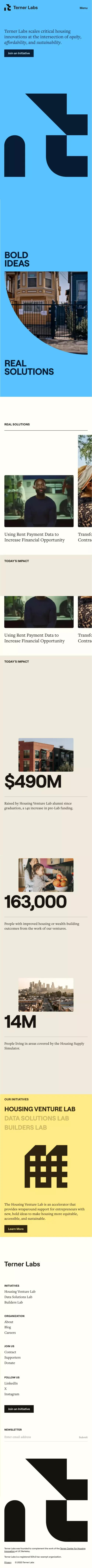 Terner Labs mobile view