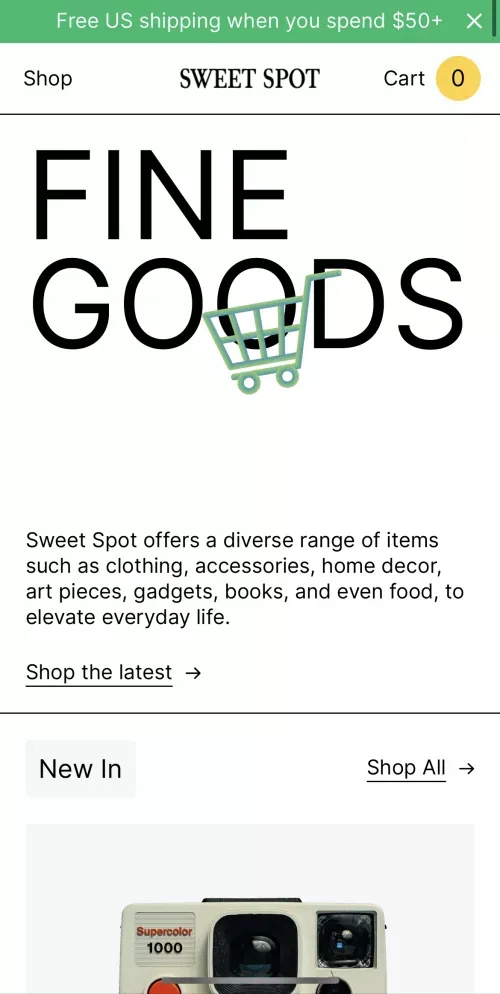 Sweet Spot - Webflow Ecommerce Website Template mobile view