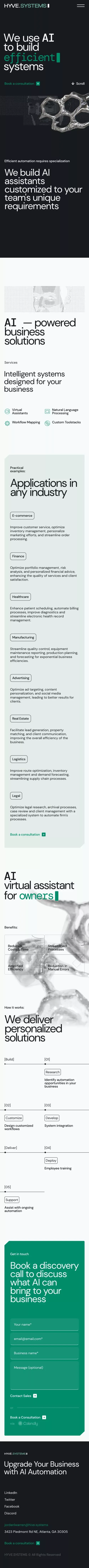 HYVE.SYSTEMS — We use AI to build Interoperable systems. mobile view