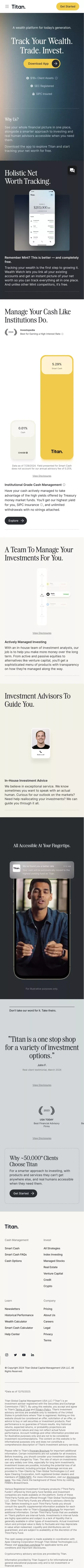 Titan - Track Your Wealth. Trade. Invest. mobile view