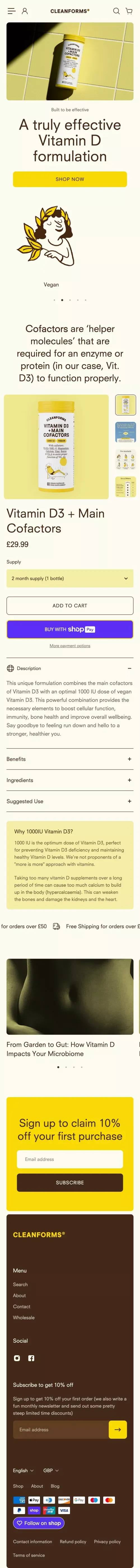 Cleanforms mobile view