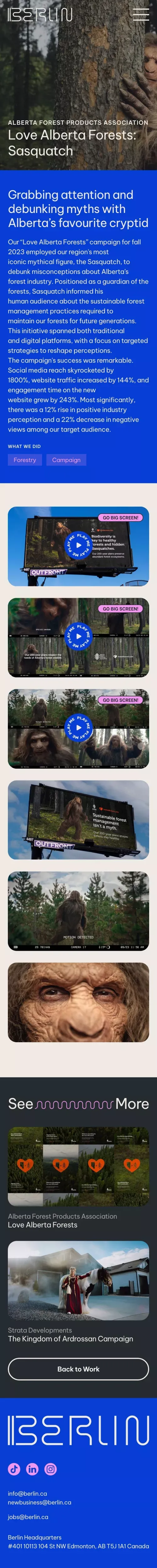 Berlin Case Study – Love Alberta Forests: Sasquatch mobile view